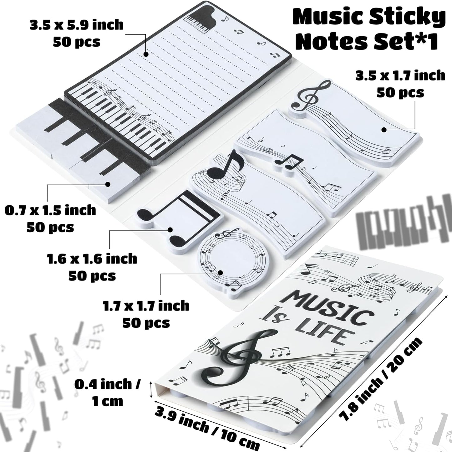 B1ykin Cute Sticky Notes Set - Stay Alive Skeleton Shaped Self-Stick Notes Pad, 550 Sheets Writing Memo Pages Sticky Notepad for Teacher Appreciation Gifts, School Office Supplies (Funny Skeleton) - Colors B