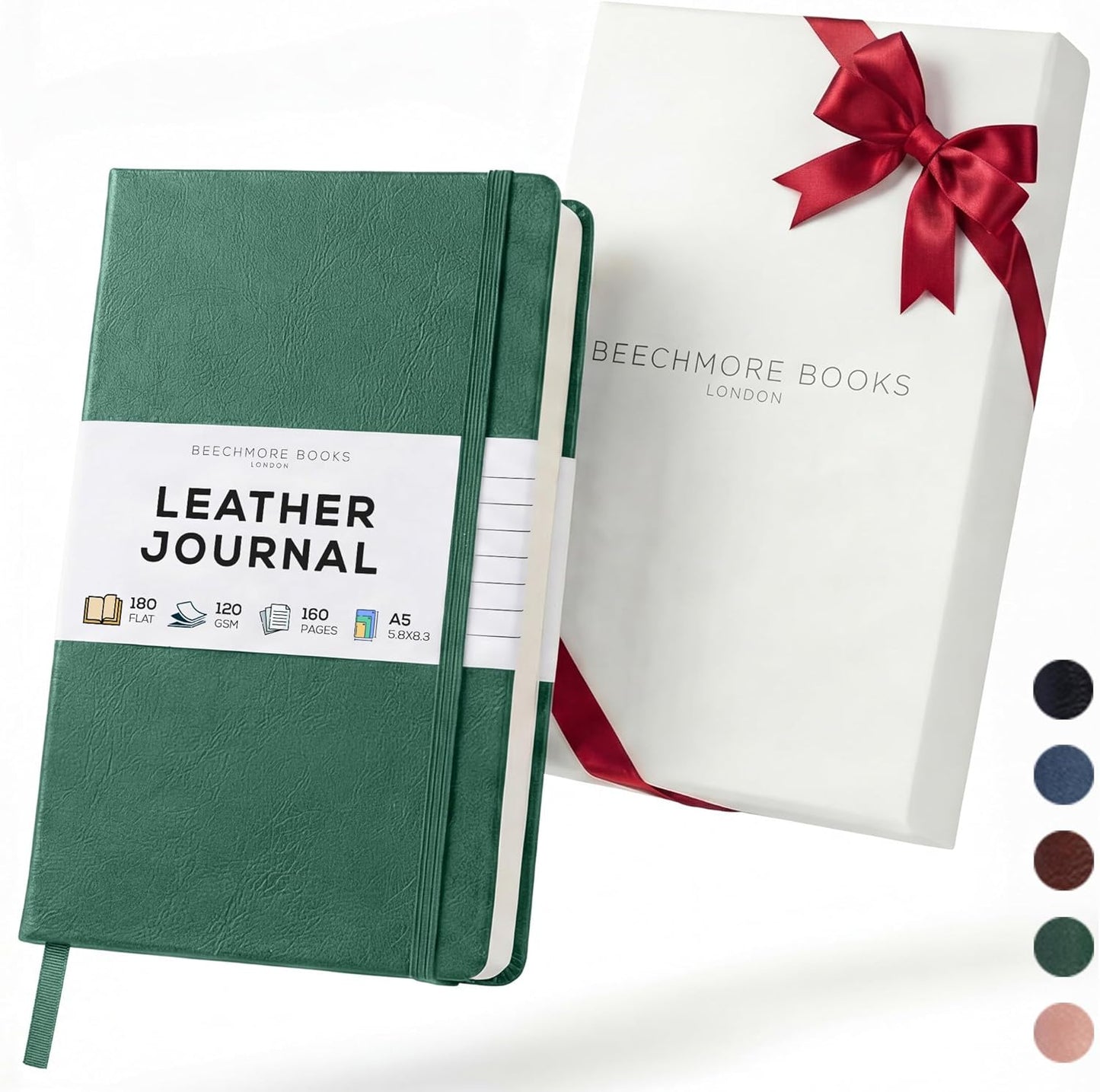BEECHMORE BOOKS Large Lined Journal Notebook, 8.5" x 11.5" (A4) Hardcover Vegan Leather Executive Diary for Work, Thick 120gsm Paper, Lay-Flat Binding, Gift Box