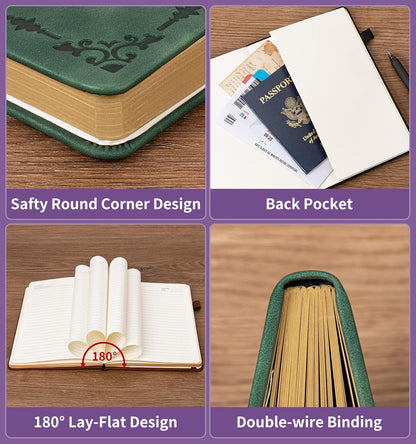 Lined Journal Notebook, A5 200 Pages Leather Journals For Writing Women & Men Travel,business,work & School,college Ruled Notebooks Hardcover Journaling Notebooks Daily Diary, 5.7'' X 8.3''-Purple