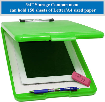 Think2Master Black Plastic Storage Clipboard. | 25% Heavier & 25% Sturdier| Heavy Duty and Won’t Flex or Bend Like Other Brands (Compare The Weight). Storage Compartment Holds 150 Letter Sized Paper.
