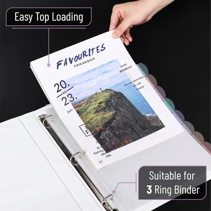 Mr. Pen- Clear Sheet Protectors with Tabs, 8.5x11 Inches, 8 Tabs, 2 Sets, Durable Clear Plastic Dividers for 3 Ring Binders, Insertable Index Page Divider with Multicolor Tabs