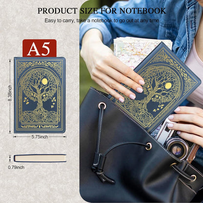 Journal for Women,A5 Hardcover Leather Journal - 200 Pages Premium Paper Notebook, Tree Journal Notebook for School, Work (Tree Pink)