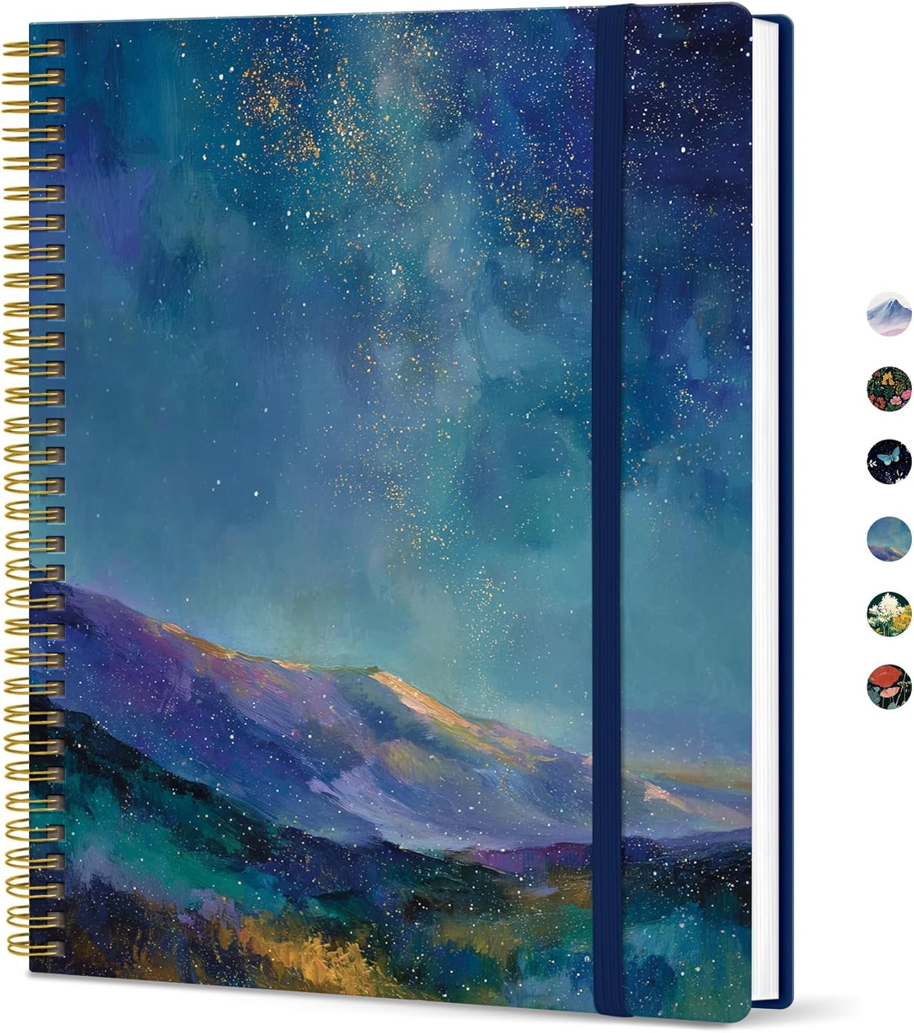Taja Large Spiral Lined Journal for Women, 8.5" x 11" Notebooks for Work Collge Ruled, A4 Aesthetic Cute Journaling Notebooks for Writing, Plastic Cover, Celestial