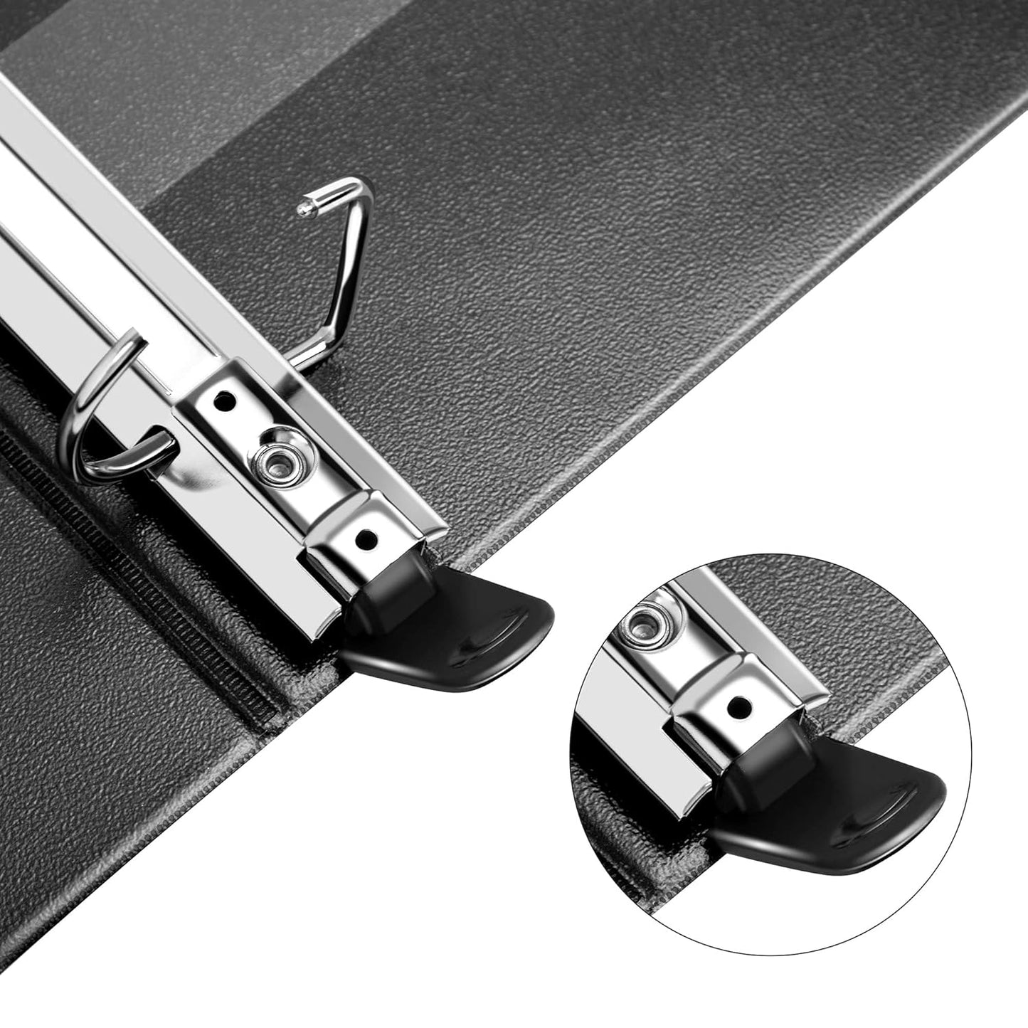 Amazon Basics 3 Ring Binders, 3 Inch D-Ring Organizer for School, Home Office, Paper Storage, White, 2 Pack
