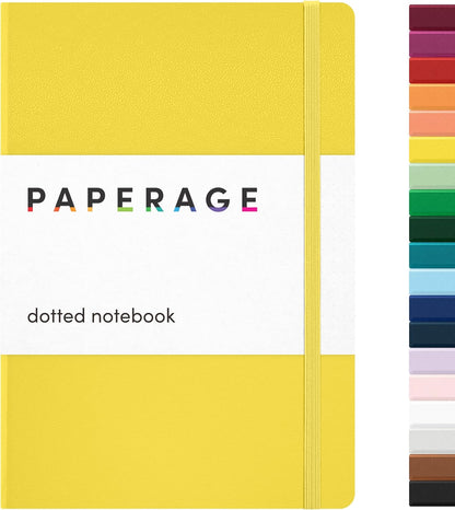 PAPERAGE Lined Journal Notebook, (Black), 160 Pages, Medium 5.6 in x 8 in - 100 GSM Thick Paper – Hardcover Journaling Notebook for Work, School & Note Taking
