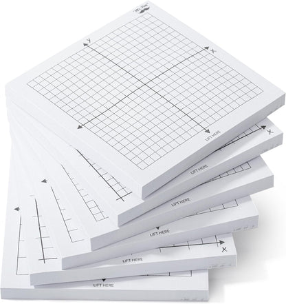 Mr. Pen- Graph Sticky Notes, 3x3 Inch, 6 Pads, 50 Sheets/Pad, 300 Sheets, 6 Grid Designs, White, Square Graph Paper Notes, Grid Sticky Note Pads for Math, Study, Journals, Planners