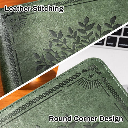 Ovesmusl 1 Inch 3 Ring Binder with Zipper, Leather Round Ring Binder Portfolio Holds 200 Sheets 8.5"x11" Letter Size Paper, Wedding Family History Notebook Cover Loose Leaf Organizer, Green Tree