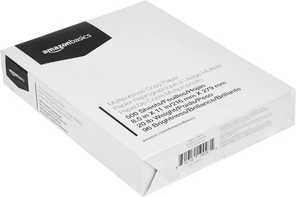 Amazon Basics Multipurpose Copy Printer Paper, 8.5 x 11 Inches, 24 lb Weight, 97 Bright White, 1500 Sheets (3 Packs of 500), for Inkjet and Laser