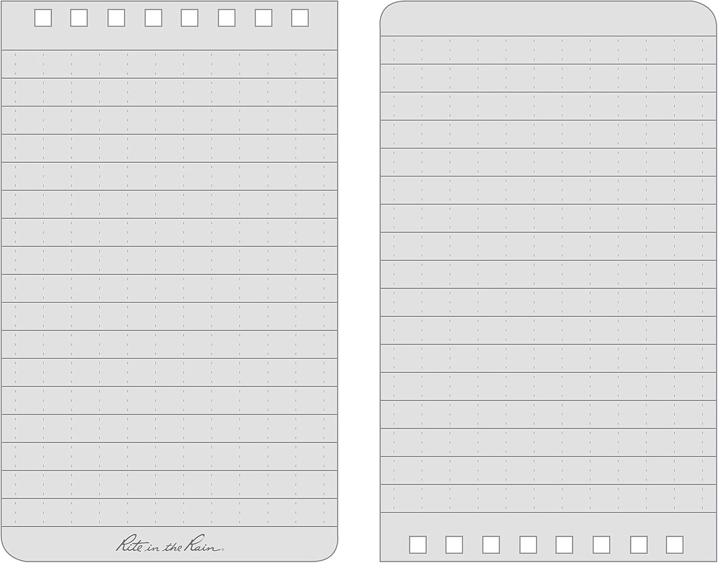Rite in the Rain Weatherproof Top Spiral Notebook, 3" x 5", Black Cover, Universal Pattern, 3 Pack (No. 735-3X)