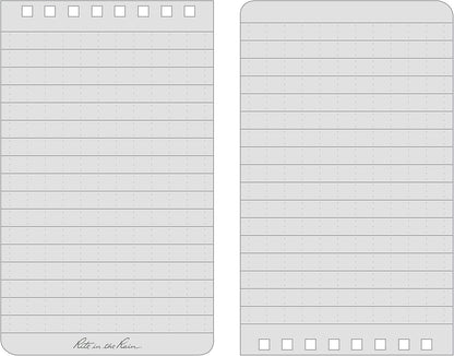 Rite in the Rain Weatherproof Top Spiral Notebook, 3" x 5", Black Cover, Universal Pattern, 3 Pack (No. 735-3X)