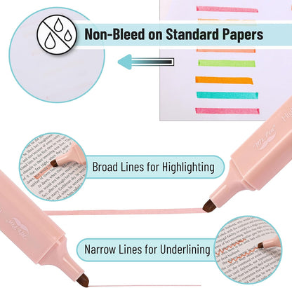 Mr. Pen- Pastel Highlighters, 8 Pack, Highlighters with Firm Chisel Tip, Quick Dry & Non-Toxic, No Bleed on Standard Paper, Ideal for Highlighting, Underlining, Journaling & Coloring