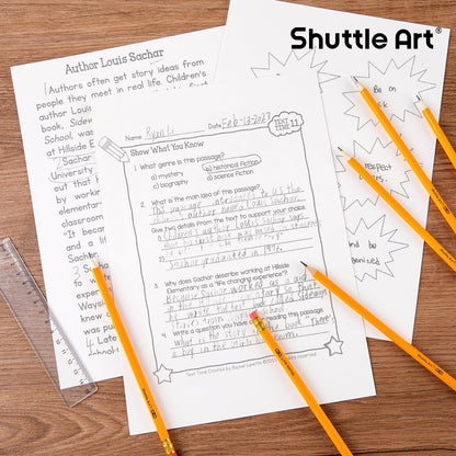 Shuttle Art Wood-Cased #2 HB Pencils, 350 Pack Sharpened Yellow Pencils with Erasers, Bulk Pack Graphite Pencils for School and Teacher Supplies, Writing, Drawing and Sketching
