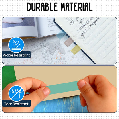 Essex Wares - 300 Pieces - Transparent Sticky Notes Tabs with Case - 5 Light Pastel Colors - 3 Cases - 1.8" x 0.4" - 60 Pieces - Pop Up Index Tabs - Book Flags for Annotating - Book Sticky Tabs