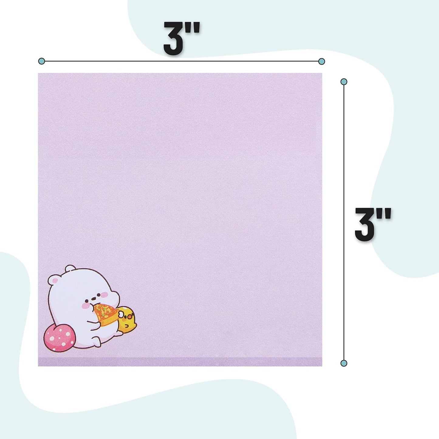 Mr. Pen- Aesthetic Sticky Notes, 3"x3", 8 Pads, 400 Sheets, 4 Designs, Cute Bear Sticky Notes, Self-Stick Note Pads Aesthetic, Perfect for Office, School, Home, Study & Organization