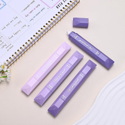 Temiary 4 Pcs 2 in 1 White Correction Tape and Double Sided Roller Set, Aesthetic Smooth Pull Out Tapes with Adhesive Glue Tape Roller Runner for School Office Supplies (Pink)
