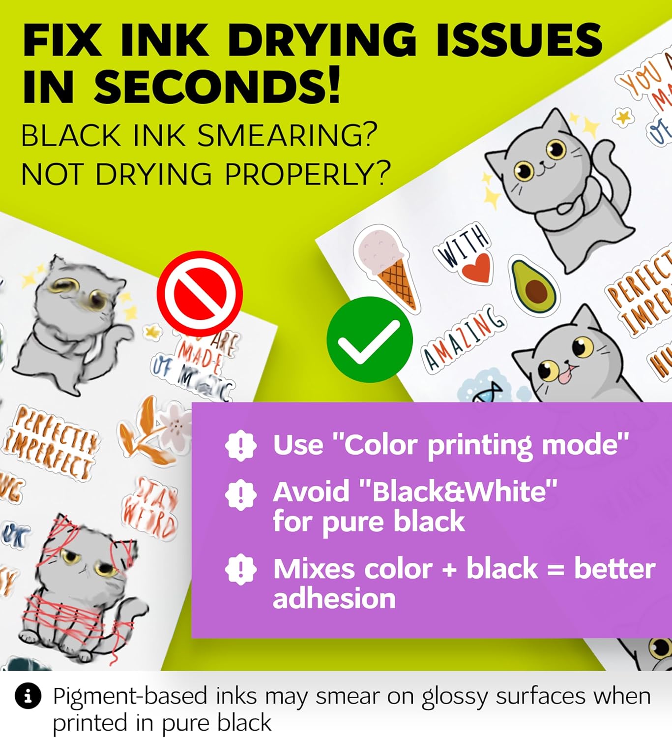 Premium Printable Vinyl Sticker Paper for Inkjet Printer and Laser - 20 White Matte Sticker Paper Waterproof - Durability Adhesive Paper 8.5 x 11, Fast Dry, Holds Ink Well, Great for Cutting Machines