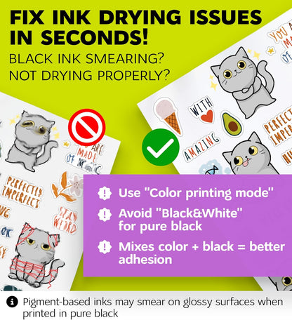 Premium Printable Vinyl Sticker Paper for Inkjet Printer and Laser - 20 White Matte Sticker Paper Waterproof - Durability Adhesive Paper 8.5 x 11, Fast Dry, Holds Ink Well, Great for Cutting Machines