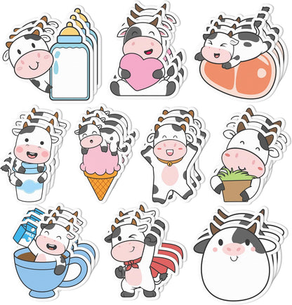 CJiangpo 30Pcs Marshmallow Sticky Notes Pads, 600 Sheets Cute Self Stick Notepad Memo Pads Funny Cartoon Page Marker Classroom Rewards Camping Themed Gift