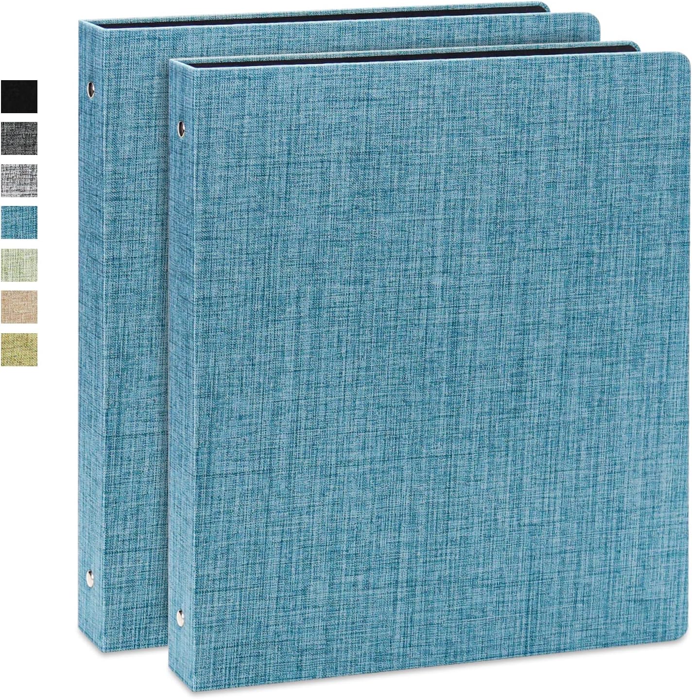 Vienrose 3 Ring Binder 1 Inch Round Rings with Linen Fabric Cover, Fits 8.5 x 11 Inch Paper, Durable Organizer for School, Office, Home, Recipes, Grey