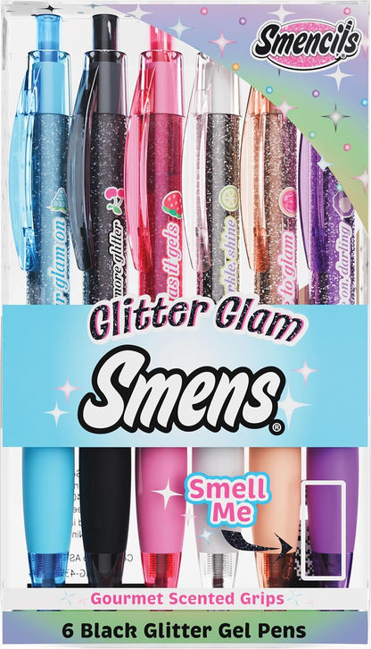 Glitter Gel Smens - Patented Gourmet Scented Colored Glitter Gel Ink Pens, Medium Point, 8 Count - Fun, Cute, Cool, Smelly Pens for Kids