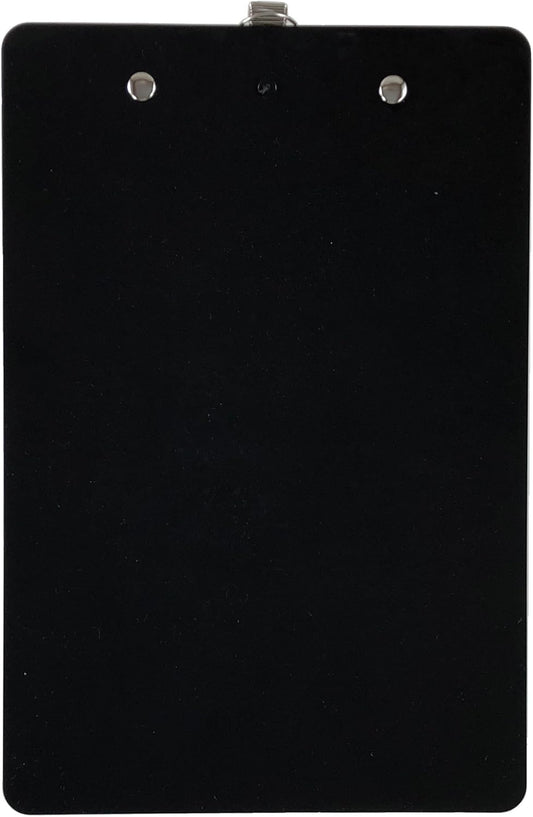 Trade Quest Small Memo Clipboard 6'' x 9'' Pen Holder Clip Plastic (Black) (Pen Included) (Pack of 6)