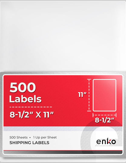 enKo 1 x 2-5/8 Inch 30 Up Return Mailing Address Labels White Printable FBA Labels (100 Sheets, 3000 Labels)