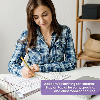 Planner 2026-2027, Academic Year Monthly and Weekly Calendar Planner, Jul 2026 - Jun 2027, Hardcover Teacher Student Planning Agenda book with Tabs, Perfect for School Office Supplies, 6.3" x 8.5" - Wildflowers