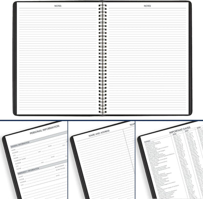 AT-A-GLANCE Planner 2026-2027 Weekly Academic 14-Month July-August, Quarter-Hourly Appointment Book, 8-1/4" x 11", Black (7095705)