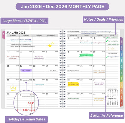 2026 Appointment Book, 30 Minutes-Hourly, Weekly ＆ Monthly Calendar Planner 2026, Jan 2026 - Dec 2026, 8.5'' x 11'', 2026 Daily Planner with Tabs ＆Pocket, Flexible Cover, Great for Office, Home, School