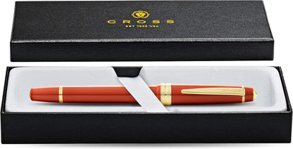 Cross Bailey Light Polished Blue Resin Rollerball Pen - Professional Pen for Effortless Writing - Journaling, Note-Taking & More - Black Ink - Easy Handling - Includes Gift Box