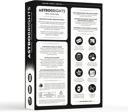 Astrobrights® Card Stock, Stardust White, Letter (8.5" x 11"), 65 Lb, Pack Of 250