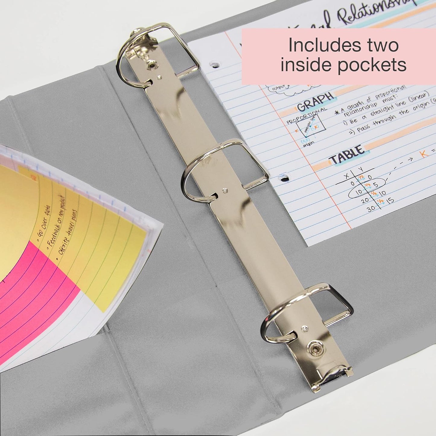 BAZIC Products 3 Ring Binder 3" View Binders Slant D Ring Organizer - White, Hold 600 Sheets Paper, for School Office Home, 2-Count