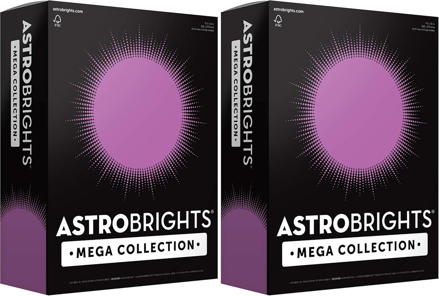 Astrobrights Mega Collection, Colored Cardstock, Bright Purple, 320 Sheets, 65 lb/176 gsm, 8.5" x 11" - MORE SHEETS! (91697)