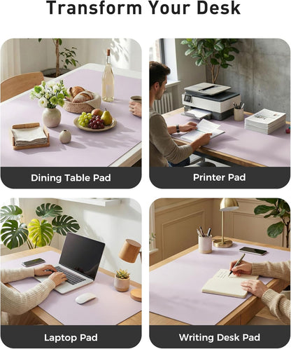 Aothia Leather Desk Pad Protector, Mouse Pad, Office Desk Mat, Non-Slip PU Leather Desk Blotter, Laptop Desk Pad, Waterproof Desk Writing Pad for Office and Home (Black,36" x 17") - Colors B