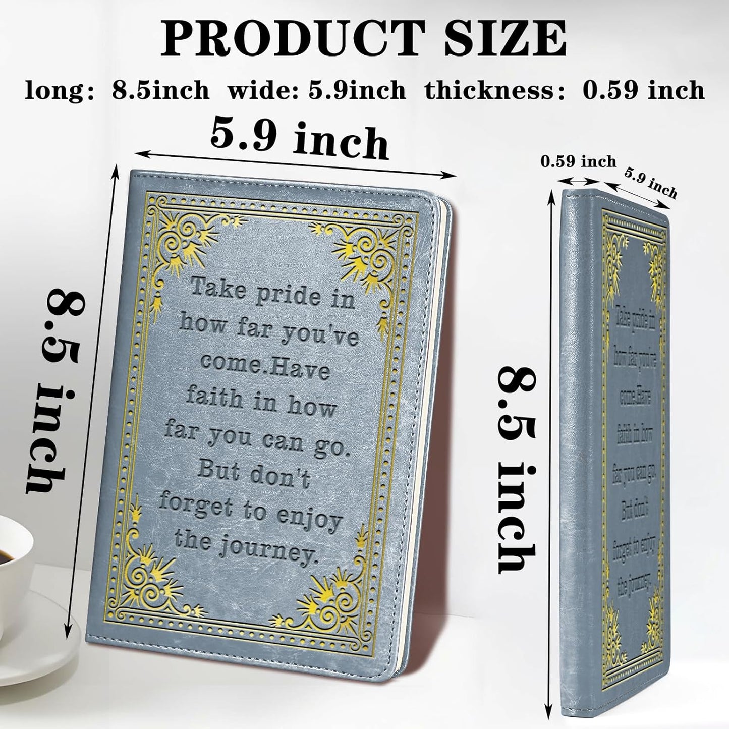 Inspirational Gift Appreciate Lined Journal Notebook Graduation Gift Take Pride In How Far You've Come Writing Notebook Encouragement Gift,1 Pack (Yellow),(Take pride-Yellow)