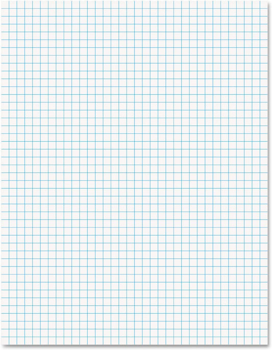 Ampad 8 1/2 x 11 Inches White Quad Pad, 4 Square Inch, 50 Sheets, 1 Each (22-030C)