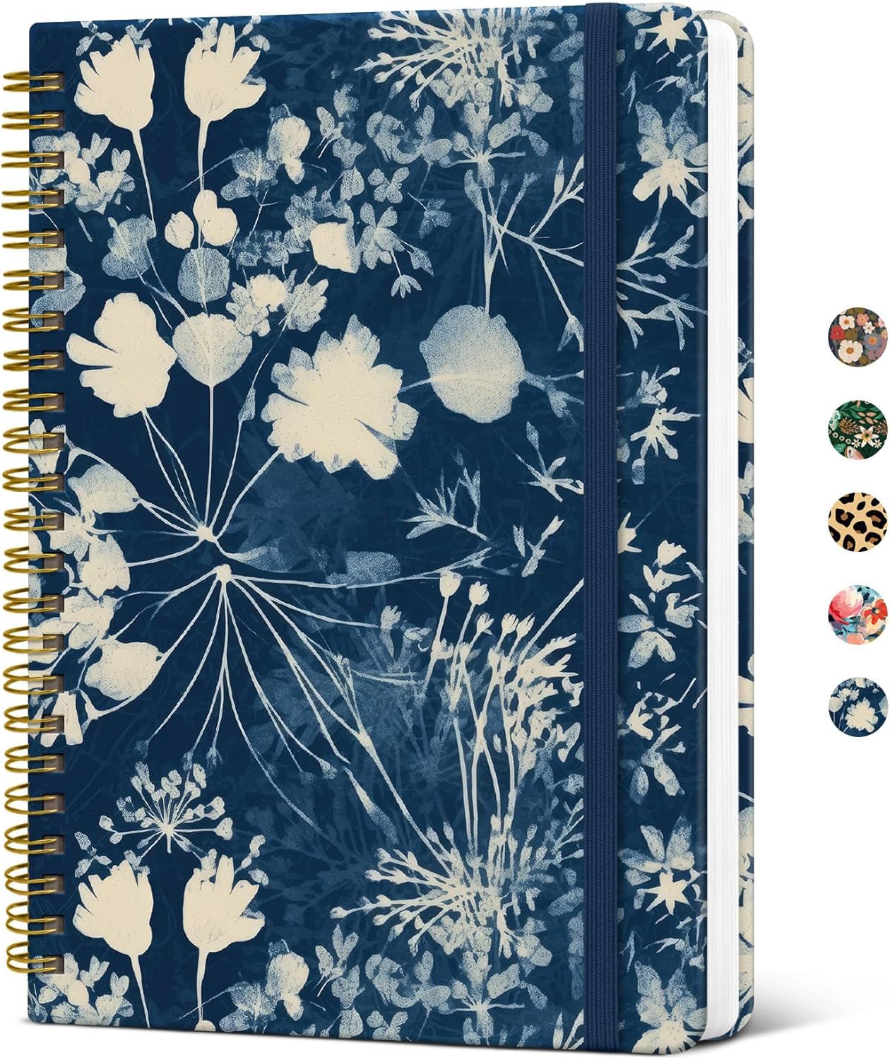 Taja Lined Spiral Journal Notebook for Women, A5 Cute College Ruled Hardcover Notebook for Work & Note Taking, Pretty Journal for Writing, 140 Pages, Flower Garden