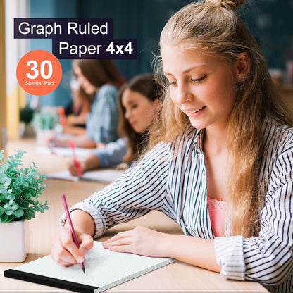 Large Graph Paper Pad 11 x 17, Grid Paper, 4x4 Graph Ruled, Blueprint Quadrille Pad, 30 Sheets Engineering Paper, Drafting Paper, Graft Paper for Architect Engineer Designer Mathematician Draftsman