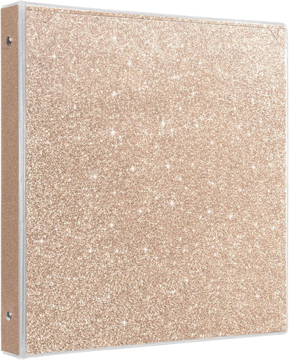 EYROZILL 3 Ring Binders 1 Inch Round Rings Binder Gold Binder Holds 8.5" x 11" Letter Size 300 Sheets, Waterproof, Gold