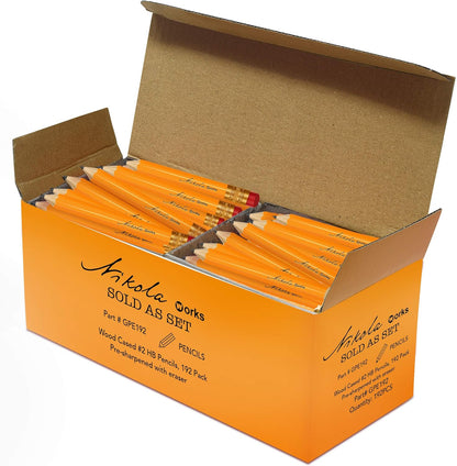 Mini Golf Pencils Without Erasers - 96 Count - Classic Pre-Sharpened #2 HB American Pew Pencils Standard Hex Shaped Bulk Pack