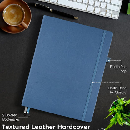 Graph Paper Notebook, Hardcover Notebook 8.5 x 11, Grid Notebook Journal for Women, Men, Large Leather Journals for Writing, Thick Paper, A4 Notebooks for Work, School Supplies, Engineering Brown