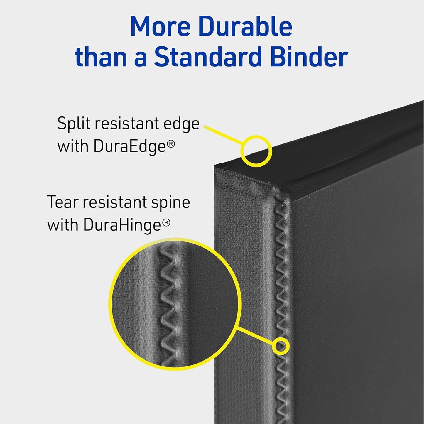 Avery Heavy-Duty View 3 Ring Binder, 1" One Touch Slant Rings, Holds 8.5" x 11" Paper, 1 Black Binder (05300)