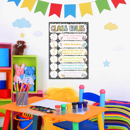 Gueevin Composition Classroom Rules Poster 16.5 x 11.2 Inch Composition Notebook Classroom Decor Class Rules Poster Teacher Must Haves Back To School Supplies for School Office Home Decor