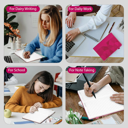 Yoment Lined Journal Notebook for Women, A5 Hardcover Leather Journal for Writing, 260 Pages 100 GSM Thick Paper, College Ruled Notebook for Work, School, Office, 5.7" x 8.3"Green