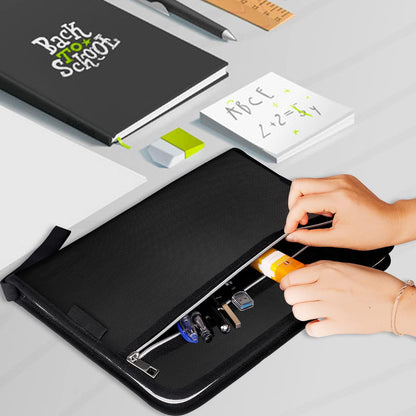 Tamfile Fireproof Accordion File Organizer with Handle, 13 Pocket Transparent Expanding File Folder with Zipper & Labels, File Folder with Multi-Pockets Paper Organizer Folder for Letter A4 Files