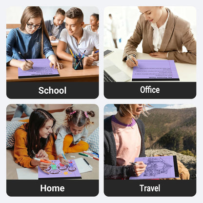 5 Pack Note Pads 11" x 9.5" Colored Legal Pads College Ruled Landscape Note Pads of Paper Writing Pads Perforated 80GSM Legal Pad 30 Sheets Desk Notepad Thick Backboard School, Office, Home