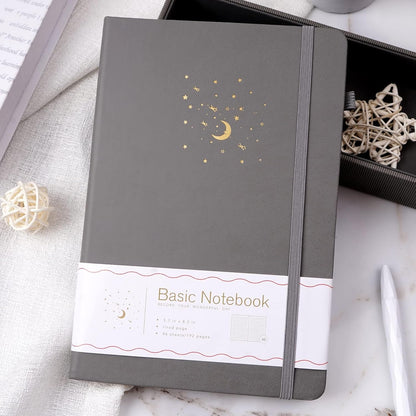 CAGIE Journal Notebook for Women Men, Hardcover Lined Notebooks Journals for Writing Work Journaling Note Taking Diary with Pen Loop (Black Ruled), Gifts, 5.7" x 8.3", 196 Pages
