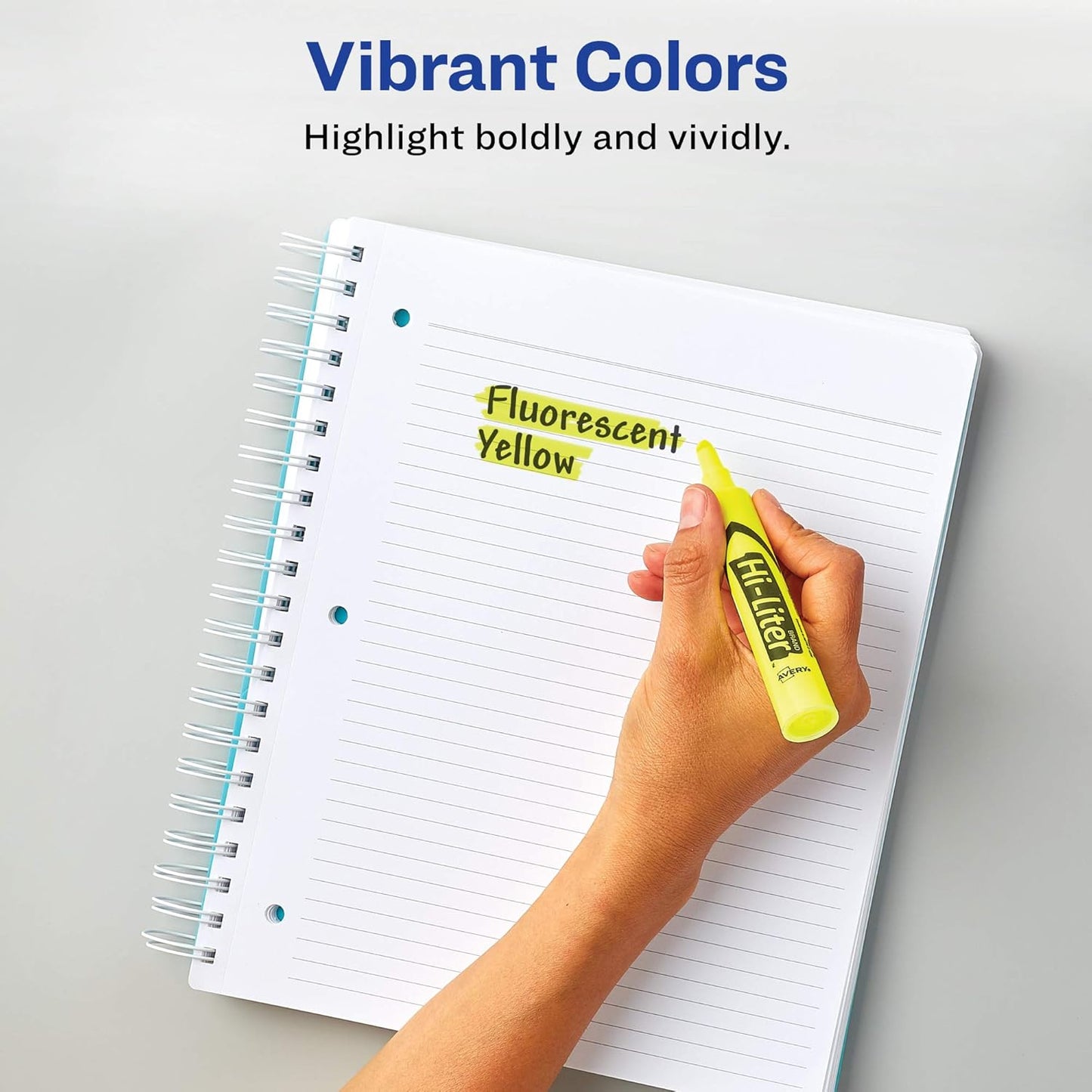 Avery Hi-Liter Desk-Style Highlighters, Smear Safe Ink, Chisel Tip, 12 Fluorescent Blue Highlighters (24016)