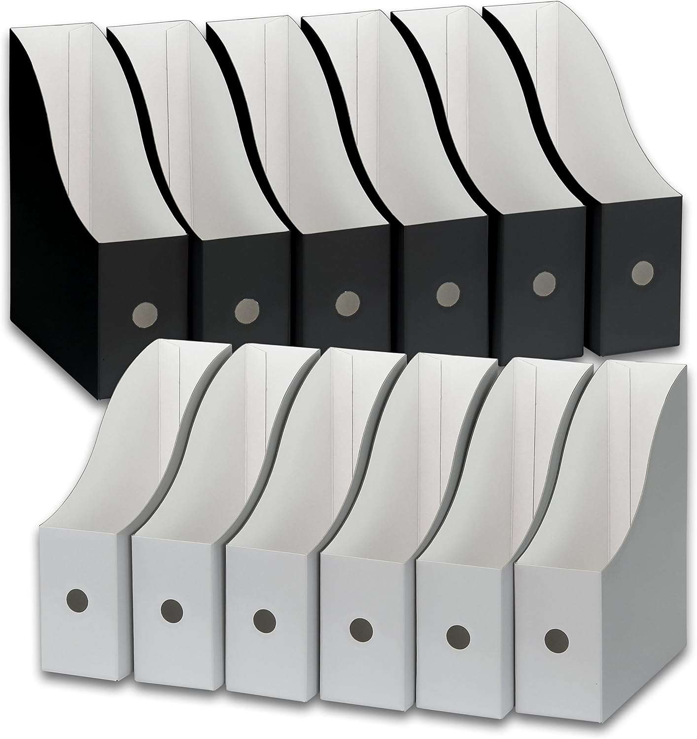 Simple Houseware 6-Pack Magazine File Holder Box, Foldable Cardboard Organizer, White