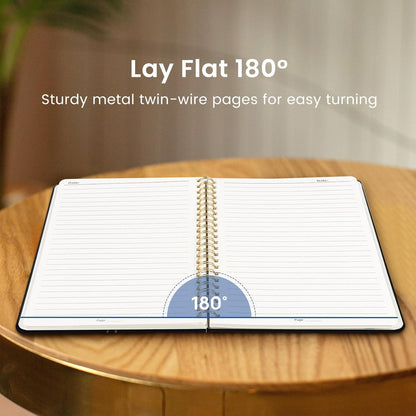 Taja Lined Spiral Journal Notebook for Women, A5 Cute College Ruled Hardcover Notebook for Work & Note Taking, Pretty Journal for Writing, 140 Pages, Flower Garden
